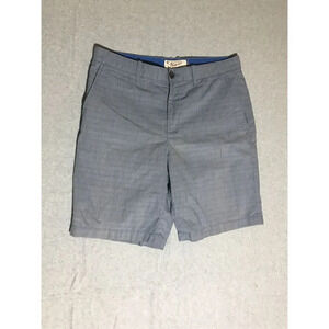 Mens Penguin Shorts Size 33 Checkered Blue Grey Cotton Blend Casual